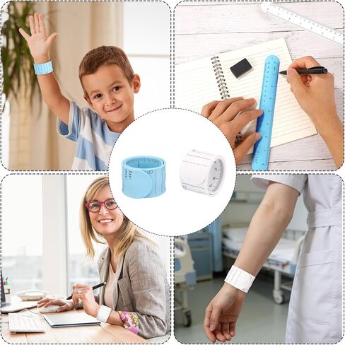 lasuroa 2pcs Erasable Wrist Notepads, Silicone Wearable To Do List Reminder Bracelet Reusable Memo Wristband with Pen and Eraser for Students Teachers Nurses (White & Blue) in Kuwait