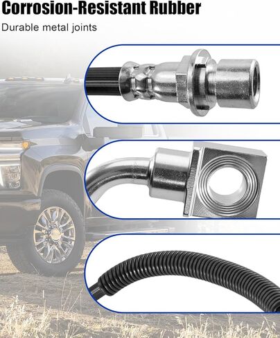 18J4316 خرطوم الفرامل الجانبي للسائق الأمامي مناسب لسيارة Chevy Avalanche Suburban 2500 Chevy Silverado 1500 2500 3500 1999-2007 GMC Sierra 1500 2500 3500 1999-2007 Hummer H2 2003-2007 استبدال 19264764 in Kuwait