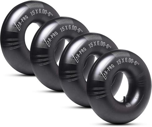 AR-PRO (4-Pack) 15x6.00-6 Tire Inner Tube, TR-13 Straight Valve Stem, Heavy-Duty Replacement Tube for ATV, Lawn Mower, Tractor, Trailer, Golf Cart & Utility Equipment in Kuwait