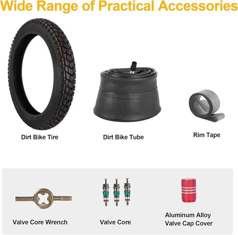 3.00-17 Heavy Duty Dirt Bike Tire, 3.00-17 Off Road Tire and Tube Set for Dirt Pit Bike Motorcycle - Front/Rear Tire - 6PR 50P TT - 1 Pack in Kuwait