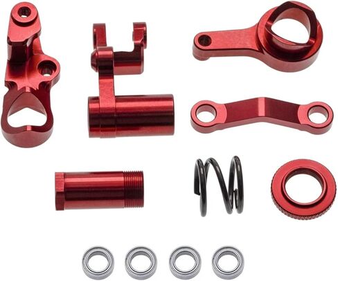 قطع غيار RC متوافقة مع Traxxas for Slash for Rustler for Stampede for Hoss 4X4 1/10 RC قطع غيار السيارات التوجيهية Bellcranks Drag Link Servo Saver (أزرق) in Kuwait