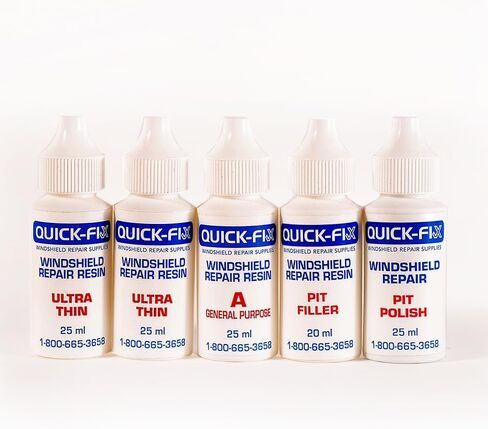 Quick-Fix Professional Windshield Repair Kit, Windshield Crack & Chip Repair Kit, Glass Scratch Remover, Cracked Windshield & Rock Chip Glass Repair Kit in Kuwait