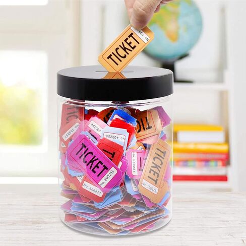Large Coin Bank Jar, Big Clear Plastic Coin Money Tip Change Saving Piggy Jar with Black Slotted Lid, Large Plastic Coins Piggy Money Change Clear Bank for Adults Teens Kids Girls Boys in Saudi Arabia