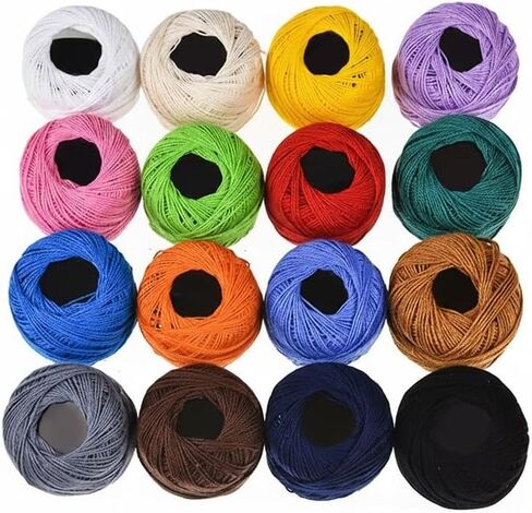 16 Color Embroidery Floss Cross Stitch Threads Stitch Line Friendship Bracelets Craft Floss for Crochet Hardanger Cross Needlepoint Hand Embroidery in Kuwait