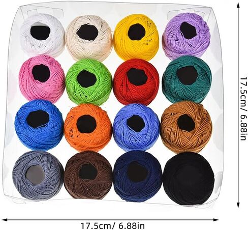 16 Color Embroidery Floss Cross Stitch Threads Stitch Line Friendship Bracelets Craft Floss for Crochet Hardanger Cross Needlepoint Hand Embroidery in Kuwait