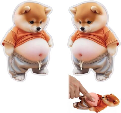 2-Pack 3D Shiba Inu Silicone Stickers -Silent Shock-Absorbent Pads, Soft Rubber Material, Suitable for Door Handles, Cars, refrigerators and Mobile Phones. in Kuwait