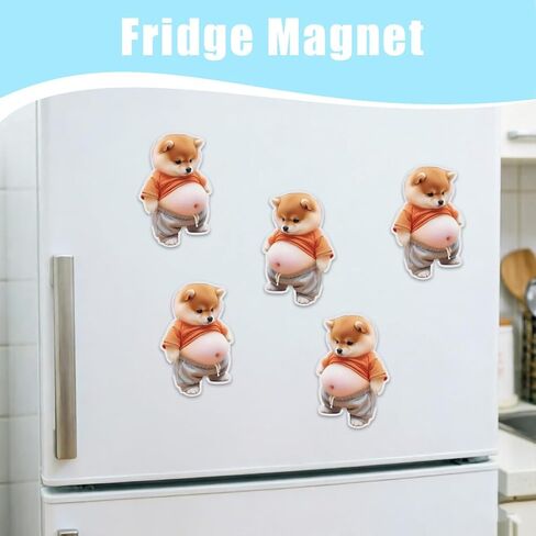 2-Pack 3D Shiba Inu Silicone Stickers -Silent Shock-Absorbent Pads, Soft Rubber Material, Suitable for Door Handles, Cars, refrigerators and Mobile Phones. in Kuwait