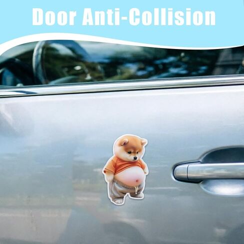 2-Pack 3D Shiba Inu Silicone Stickers -Silent Shock-Absorbent Pads, Soft Rubber Material, Suitable for Door Handles, Cars, refrigerators and Mobile Phones. in Kuwait