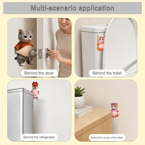 8PCS Cat Belly Door Stop, Animal Cat Door Stopper Set with Adorable Big Belly Design, Cat Belly Door Stopper, Includes Two Pairs of Regular Puppies and Kittens with Aprons in Saudi Arabia