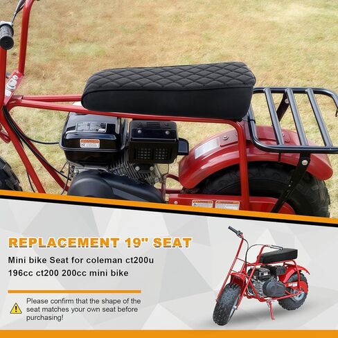 Mini Bike Seat Replacement for 19'' Coleman CT200u 196cc CT200 200cc, OEM Fit, Waterproof Black Saddle Assembly in Kuwait