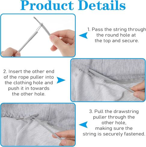 8Pcs Drawstring Threader Tool, Hoodie String Threader, Hoodie Drawstring Replacement, Spring Flexible Elastic for Pants, Sweatpants, Jackets, Trunks in Kuwait