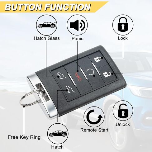 Vurkcy Key Fob Replacement for 2007-2014 Caddilac Escalade ESV EXT Car Keyless Entry Remote Control, OUC6000066, 6 Buttons, 2Pcs in Kuwait
