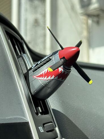 P-51 "Shark of Zambales" Car Air Freshener with Spinning Propeller, Vent Clip, Cool Car Accessories for Men, Unique Aviation Gifts for Pilots, Veterans & History Buffs in Kuwait