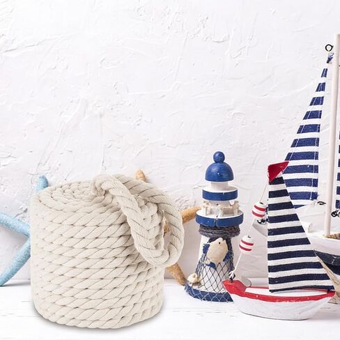 2 Pack Decorative Door Stop 5x5 Inch White Cotton Rope Door Stopper, Heavy Nautical Door Stoppers for Door, Window in Kuwait