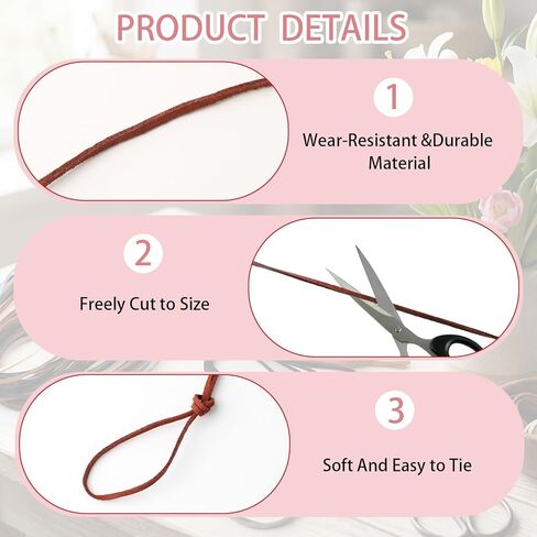 10 Pcs Multicolor Faux Suede Leather Cord for Jewelry Making, 1/8 Inch (3mm) Thin Leather String Rope for Bracelets Necklaces, Craft Cording for DIY Beading Projects, 10 Colors, 1.1 Yards (1m) in Kuwait