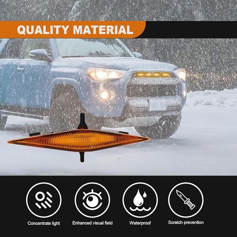 مصابيح Led كهرمانية مع مصابيح شواء LED لـ 2014-2023 Toyota 4Runner TRD Pro Grille، TRD Off-Road، Limited، TRD Pro، بما في ذلك SR5 (4 قطع) in Kuwait