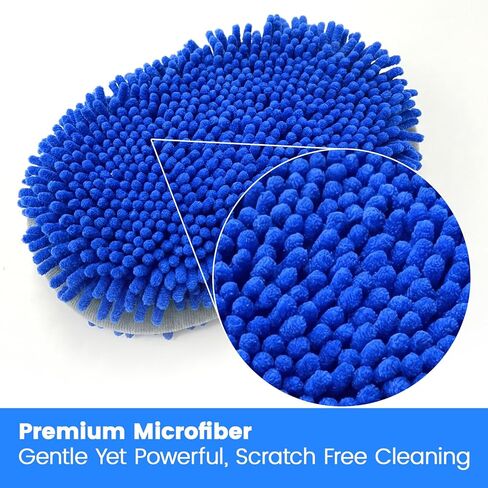 TORVA 41" Car Cleaning Brush with Telescopic Handle Aluminum Alloy Long Rod, Chenille Microfiber Car Wash Mop for Washing Caravan Van Truck Boat RV Roof, Soft Head Duster Clean Product in Saudi Arabia