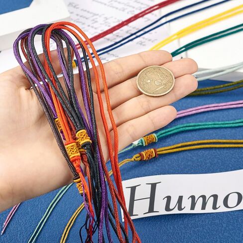 14pcs Necklace Making Cords Braided Nylon Thread 66cm Long Necklace Pendants Rope 14 Color for DIY Jewelry Making in Kuwait