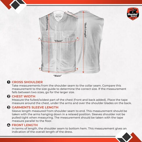 Daniel Smart Biker Vest for Men Rough Blue & Black Denim Vest with Unique Scoop Collar Design & Concealment inside in Kuwait