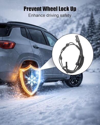 Left and Right Rear ABS Wheel Speed Sensors Fit for Jeep Compass Renegade 2015 2016 2017 2018 2019 2020 2021 2022 2023 Replace 53479013 51987029 519870290 53420784，2Pcs in Kuwait