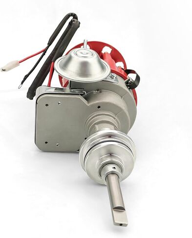 MAS Ignition Distributor w/Cap & Rotor 1131811 Compatible with Chrysler Dodge Plymouth V8 273 318 340 360 R2R Two Wire Installation Red Cap in Kuwait