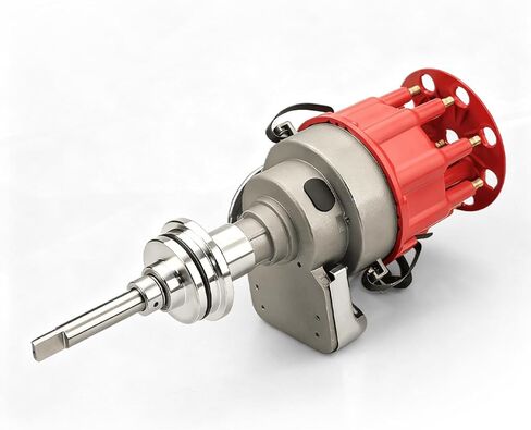 MAS Ignition Distributor w/Cap & Rotor 1131811 Compatible with Chrysler Dodge Plymouth V8 273 318 340 360 R2R Two Wire Installation Red Cap in Kuwait