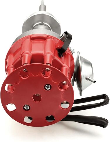 MAS Ignition Distributor w/Cap & Rotor 1131811 Compatible with Chrysler Dodge Plymouth V8 273 318 340 360 R2R Two Wire Installation Red Cap in Kuwait