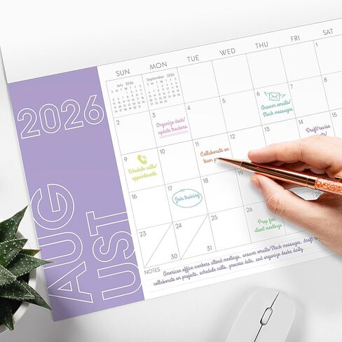تقويم مكتب كبير من KONVINIT 2026-2027، تقويم مكتب لمدة 20 شهرًا 2026-11"×17" - يمتد من مايو 2026 حتى ديسمبر 2027، 2026 تقويم سطح المكتب للمدرسة والمنزل واللوازم المكتبية، موراندي in Kuwait