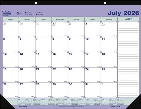 تقويم لوحة المكتب الأكاديمي الشهري من Blueline®، 13 شهرًا، من يوليو 2026 إلى يوليو 2027، 21.25 بوصة × 16 بوصة (CA181731) in Kuwait