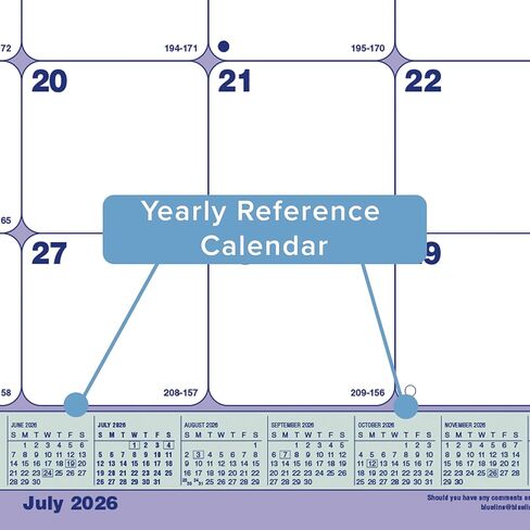 تقويم لوحة المكتب الأكاديمي الشهري من Blueline®، 13 شهرًا، من يوليو 2026 إلى يوليو 2027، 21.25 بوصة × 16 بوصة (CA181731) in Kuwait