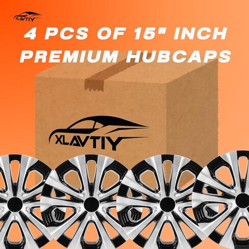 15 Inch Hubcaps Compatible with Toyota 2016-2022 Prius & 2017-2020 Prius Prime & 2020-2024 Corolla Hybrid Factory Alloy Wheel, Snap-On Wheel Covers, Set of 4 (Silver & Black) in Kuwait