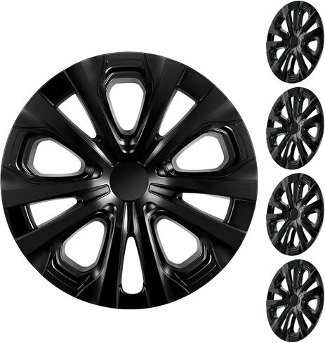 15 Inch Hubcaps Compatible with Toyota 2016-2022 Prius & 2017-2020 Prius Prime & 2020-2024 Corolla Hybrid Factory Alloy Wheel, Snap-On Wheel Covers, Set of 4 (Silver & Black) in Kuwait