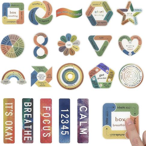 20PCS Sensory Stickers for Anxiety Relief & Mindfulness,Boho Breathing Calm Strips & Textured Fidget Stickers for Mood,Desk Fidget Tools for Classroom, Office & Mental Health in Saudi Arabia