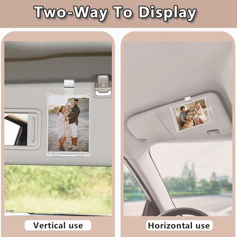 4-Pack Magnetic Car Picture Holder for Visor Acrylic Frames with Secure Clips Display 2.4x3.5in Photos Sun Visor Clip Decor Personalized Memorial Gifts for Family, Mom, Dad, Couple, Pet in Saudi Arabia