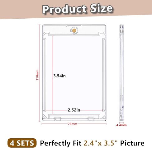 4-Pack Magnetic Car Picture Holder for Visor Acrylic Frames with Secure Clips Display 2.4x3.5in Photos Sun Visor Clip Decor Personalized Memorial Gifts for Family, Mom, Dad, Couple, Pet in Saudi Arabia