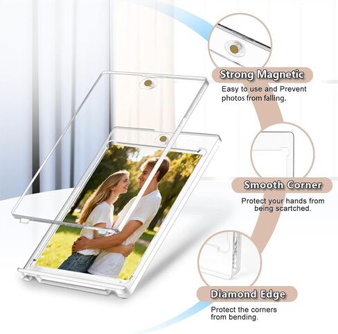 4-Pack Magnetic Car Picture Holder for Visor Acrylic Frames with Secure Clips Display 2.4x3.5in Photos Sun Visor Clip Decor Personalized Memorial Gifts for Family, Mom, Dad, Couple, Pet in Saudi Arabia