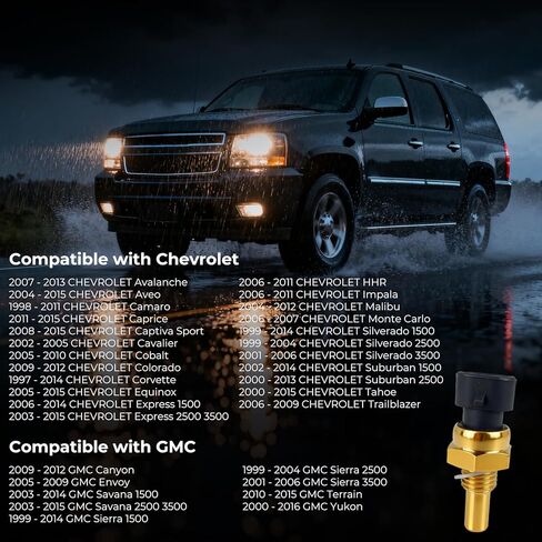 Engine Coolant Temperature Sensor for 1999-2014 Chevrolet Silverado, 1999-2014 GMC Sierra, 2000-2015 Chevrolet Tahoe, 2000-2016 GMC Yukon, 2000-2014 Chevrolet Suburban, 2134514, 19236568 in Kuwait
