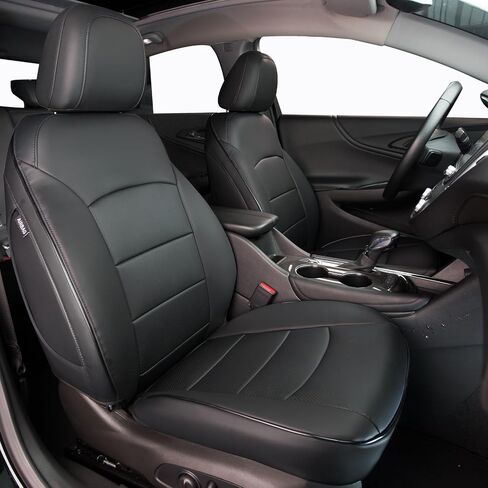أغطية مقاعد HKZ Malibu لسيارة Chevy Malibu 2016 2017 2018 2019 2020 2021 2022 2023 2024 2025 L، RS، LT، LS، Premier، مجموعة كاملة من 5 مقاعد، واقي مقعد Malibu، جلد (أسود) in Kuwait