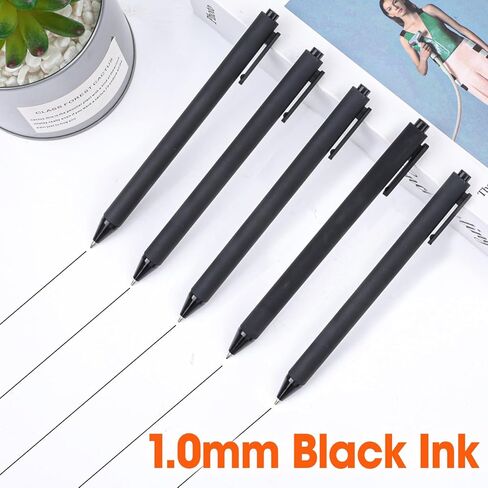 100 Pack Ballpoint Pens Bulk, Retractable Black Pens Ballpoint Medium Point 1mm with Super Soft Grip for Smooth Writing, No Bleed Ink Pens Clear Lines, School & Office Supplies, Best Gifts for Teacher in Kuwait