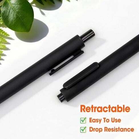 100 Pack Ballpoint Pens Bulk, Retractable Black Pens Ballpoint Medium Point 1mm with Super Soft Grip for Smooth Writing, No Bleed Ink Pens Clear Lines, School & Office Supplies, Best Gifts for Teacher in Kuwait