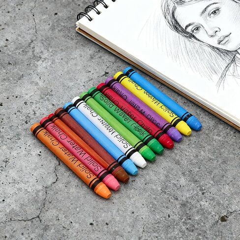 12pcs Water-soluble Dustless Chalk Washable Erasable Solid Chalk for Teachers Writing Drawing Board Accessories in Kuwait
