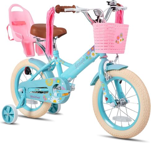 دراجة الأطفال JOYSTAR Little Daisy للفتيات والأولاد الذين تتراوح أعمارهم بين 2-7 سنوات، 12 14 16 بوصة دراجات الفتيات مع مقعد دراجة الدمية واللافتات، دراجات الأولاد مع لوحة العلم والأرقام، ألوان متعددة in Kuwait