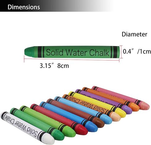 12pcs Water-soluble Dustless Chalk Washable Erasable Solid Chalk for Teachers Writing Drawing Board Accessories in Kuwait