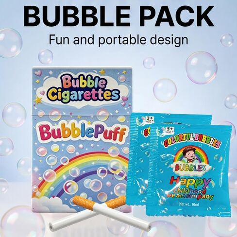 Colorful Bubble Puff Sticks - Novelty Stress-Relief Blower Toy for Adults & Teens, Fun Party Favors, Creative Relaxation Tool with Bubble Solution in Saudi Arabia