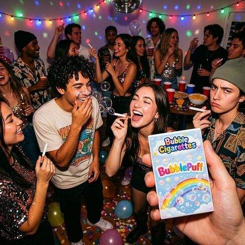 Colorful Bubble Puff Sticks - Novelty Stress-Relief Blower Toy for Adults & Teens, Fun Party Favors, Creative Relaxation Tool with Bubble Solution in Saudi Arabia