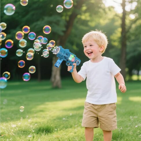 Kids Bubble Gun Automatic Bubble Blaster for Toddlers 8-12 Outdoor Party Toy 20 Hole Bubble Maker Wedding Easter Party Outdoor Bubble Toys in Kuwait