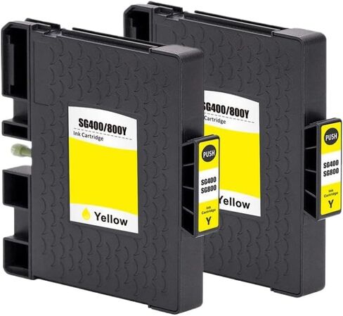 مجموعة خرطوشة حبر التسامي لطابعات SG400 SG800 - إعادة إنتاج ألوان نابضة بالحياة وسهولة التركيب (قطعتان باللون الأصفر) in Kuwait