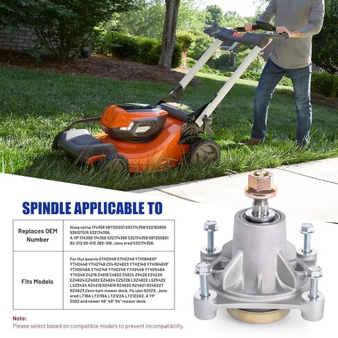 174356 Spindle Assembly Fif for 46" 48" Deck Husqvarna Z246 RZ46i RZ4623 RZ4622 YTH2448 Zero Turn Mower AYP Craftsman Poulan Pro Lawn Mower Replace OEM 532174356 539107515 532192656 587125201(3 Pack) in Saudi Arabia