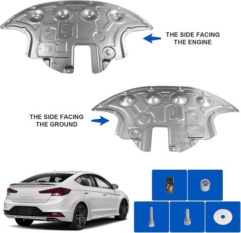 اللوحات الطينية لحماية المحرك الأمامي مع أجهزة لولبية متوافقة مع 2017-2020 Hyundai Elantra Engine Splash Shield أسفل لوحة غطاء درع السيارة in Kuwait