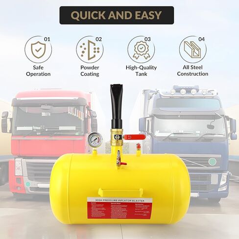 10 Gallon Tire Bead Seater Air Tank with Gauge, Heavy Duty Bead Blaster Tire Inflator for Car, Truck, ATV, Tractor, RV – Portable Air Bead Seater Tank for Fast Tire Inflation in Kuwait